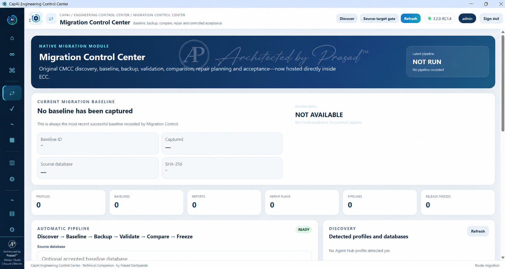 Approved screenshot or placeholder for CapAI Migration Control Center